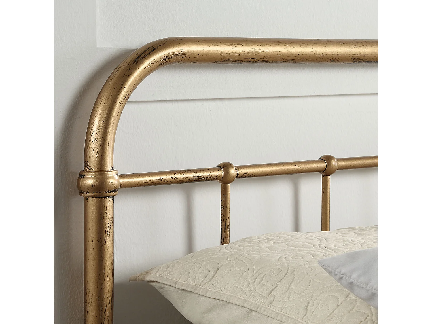 Tewin Vintage Hospital Style Metal Bed Frame w 15cm Comfort Foam Mattress