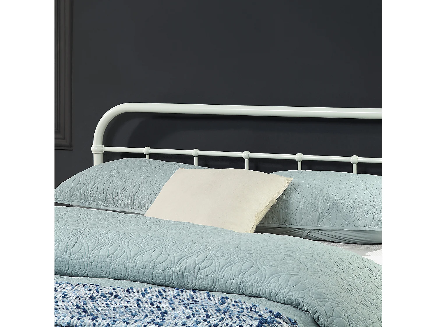 Bayford Traditional Vintage Style Metal Bed Frame w 15cm Comfort Foam Mattress