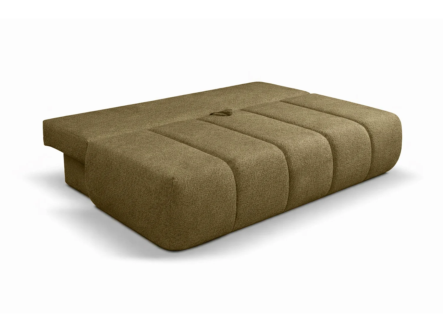 Canapé convertible avec fonction couchage et coffre de rangement, velours Monolith, Olive, PIANO