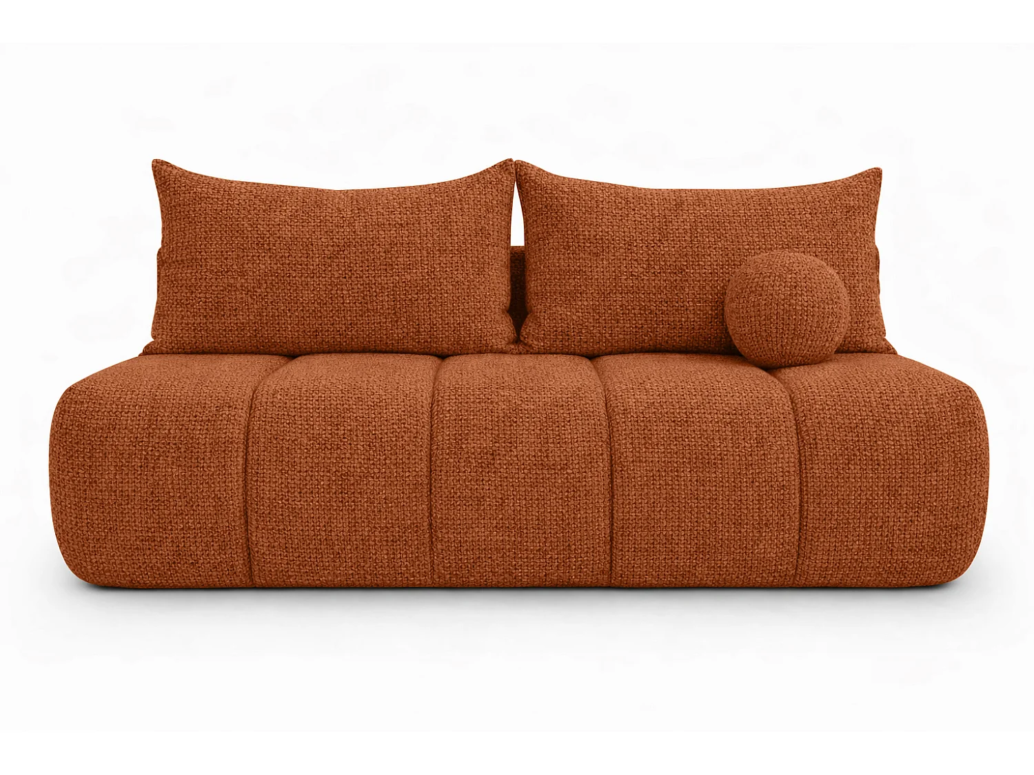 Canapé convertible avec fonction couchage et coffre de rangement, tissu chenille Flow, Cuivre, PIANO