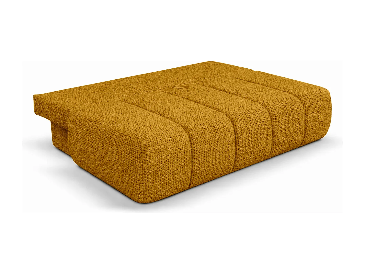 Canapé convertible avec fonction couchage et coffre de rangement, tissu chenille Flow, Jaune, PIANO