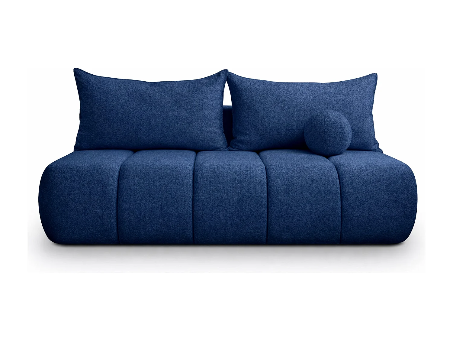 Canapé convertible avec fonction couchage et coffre de rangement, velours Monolith, Bleu foncé, PIANO