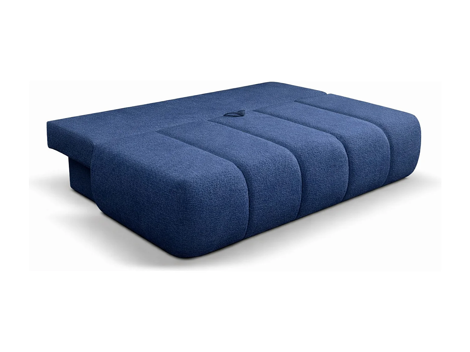 Canapé convertible avec fonction couchage et coffre de rangement, velours Monolith, Bleu foncé, PIANO