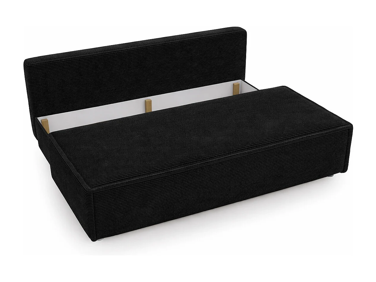 Canapé convertible DUO Poso en tissu - plusieurs coloris noir