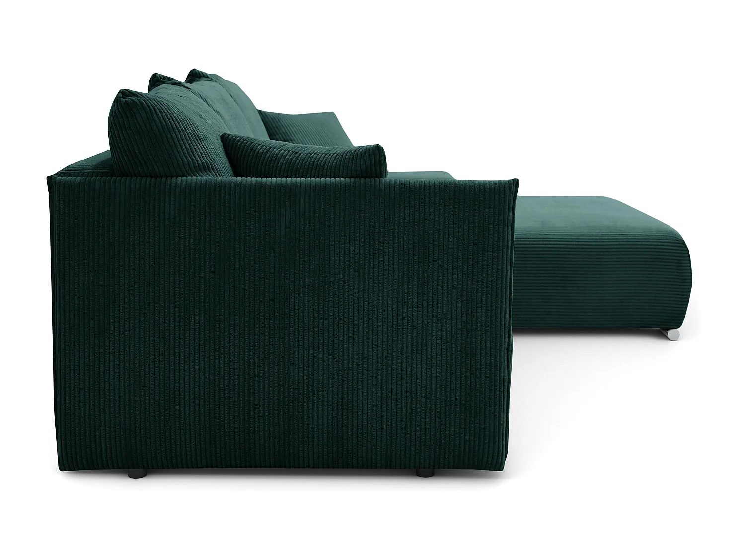 Canapé d'angle, Canapé en L, Tissu côtelé Poso, Vert, Droite, Livorno L