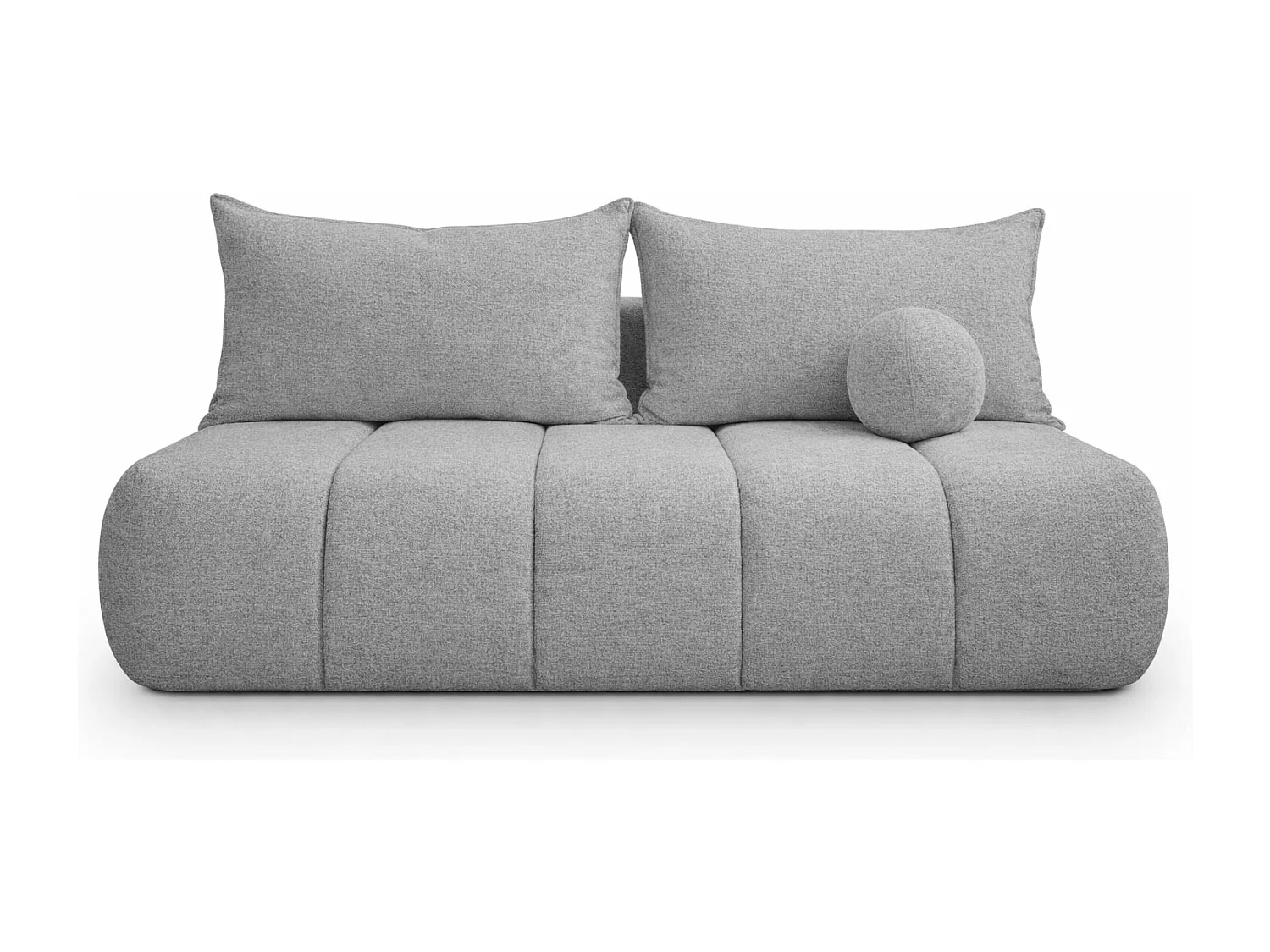 Canapé convertible avec fonction couchage et coffre de rangement, velours Monolith, Gris clair, PIANO