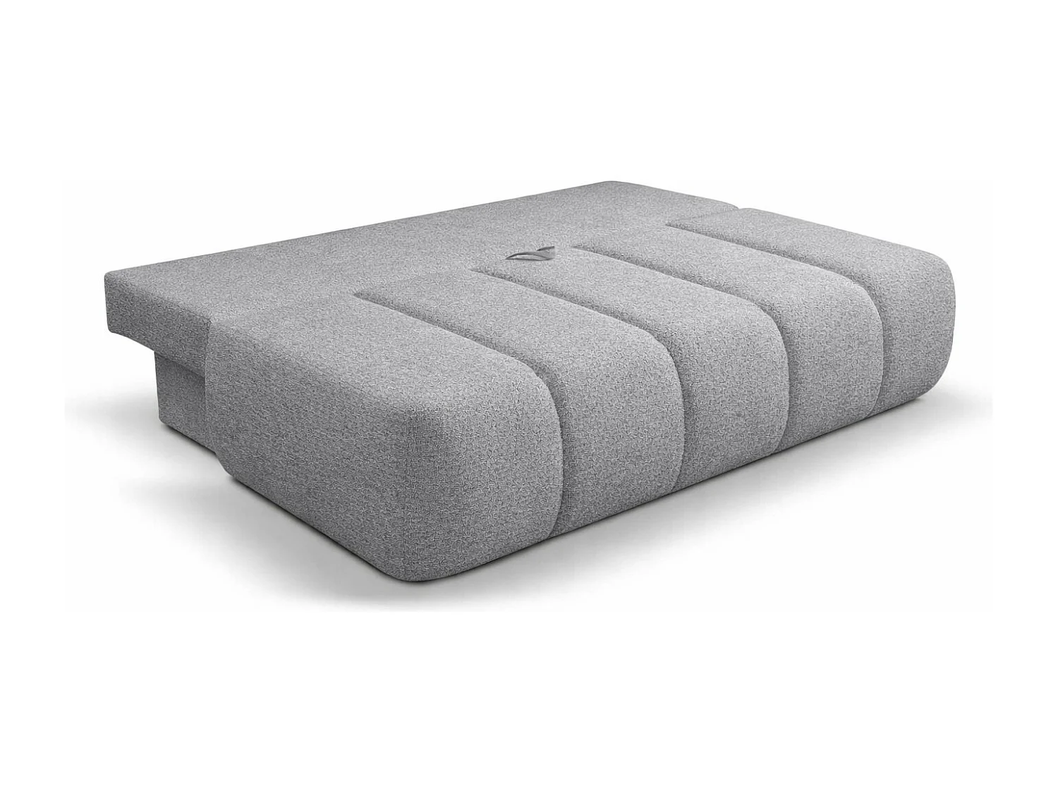 Canapé convertible avec fonction couchage et coffre de rangement, velours Monolith, Gris clair, PIANO