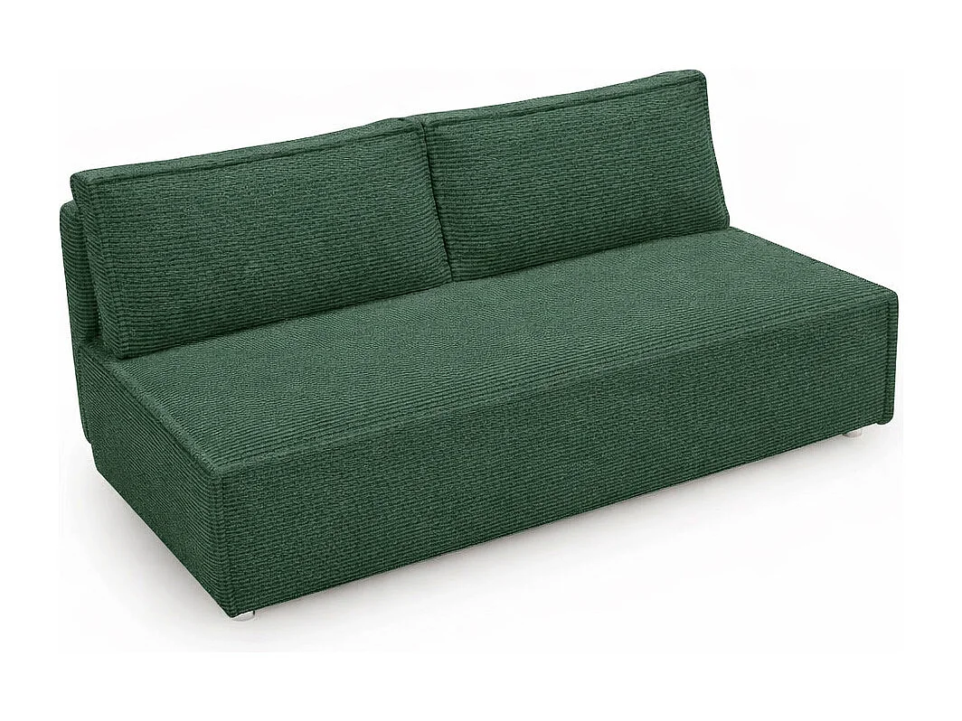 Bank met slaapfunctie en bedkast, slaapbank DUO Poso stof - vele kleuren groente