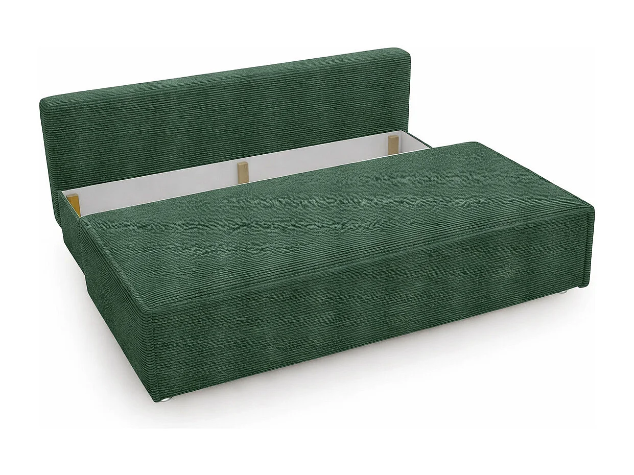 Bank met slaapfunctie en bedkast, slaapbank DUO Poso stof - vele kleuren groente