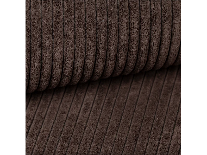 Canapé d'angle, Canapé en U, Tissu côtelé Poso, Marron, Livorno U