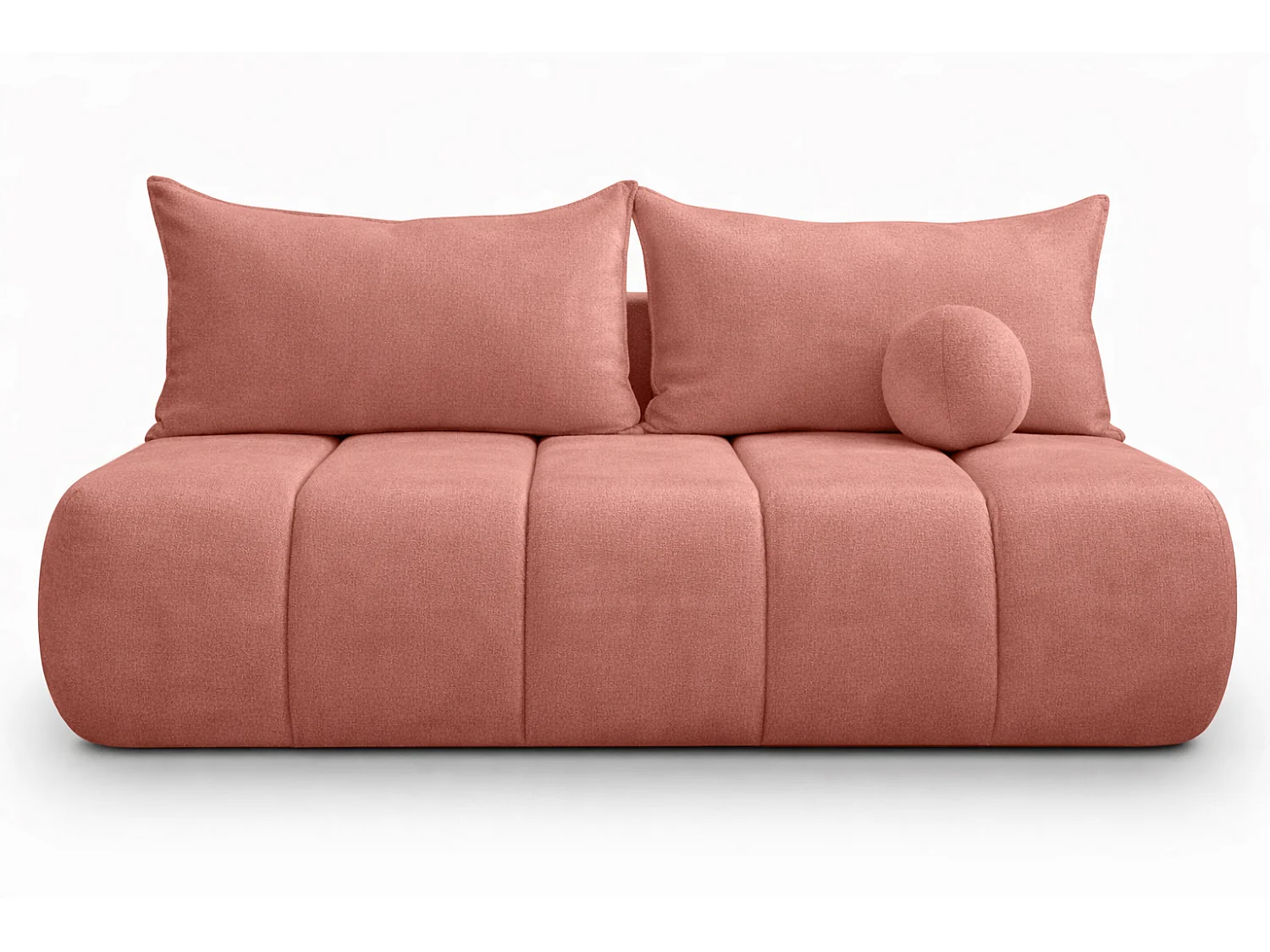 Canapé convertible avec fonction couchage et coffre de rangement, velours Monolith, Rose, PIANO