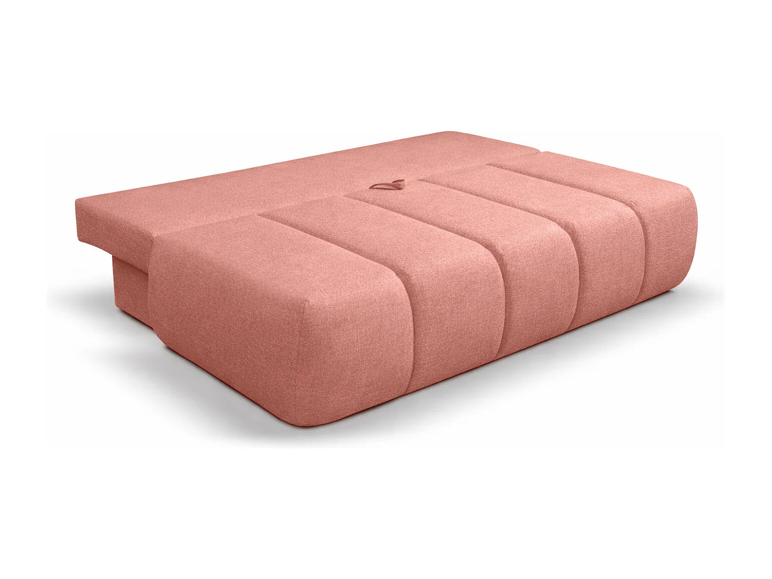 Canapé convertible avec fonction couchage et coffre de rangement, velours Monolith, Rose, PIANO