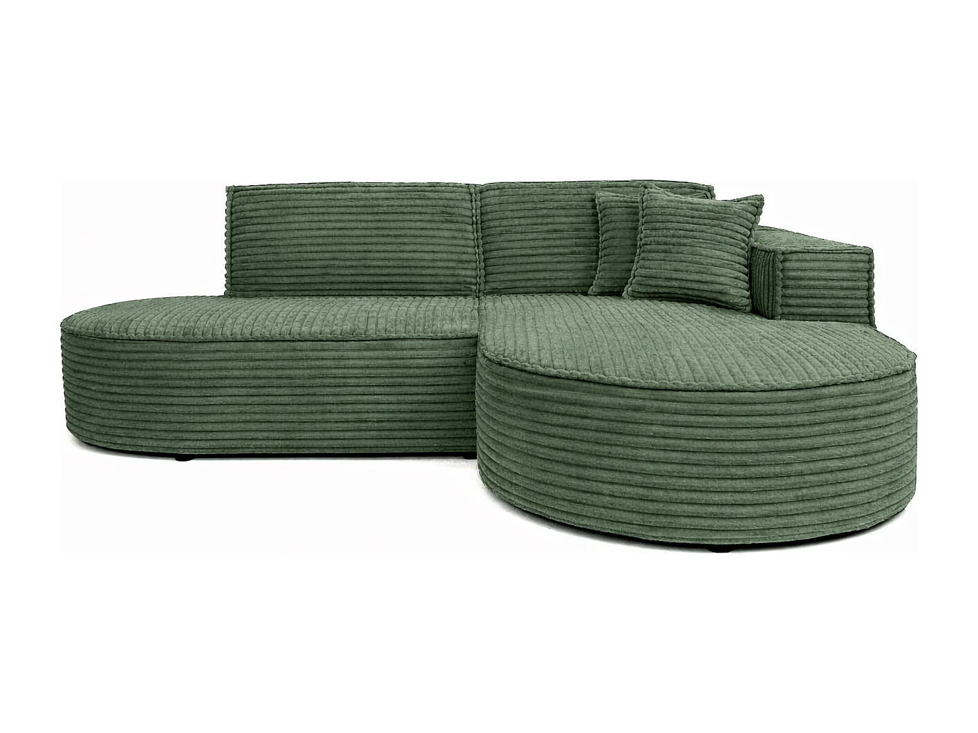 Ecksofa L-Form, Cordstoff Velo, Olive, Rechts, Modena Studio