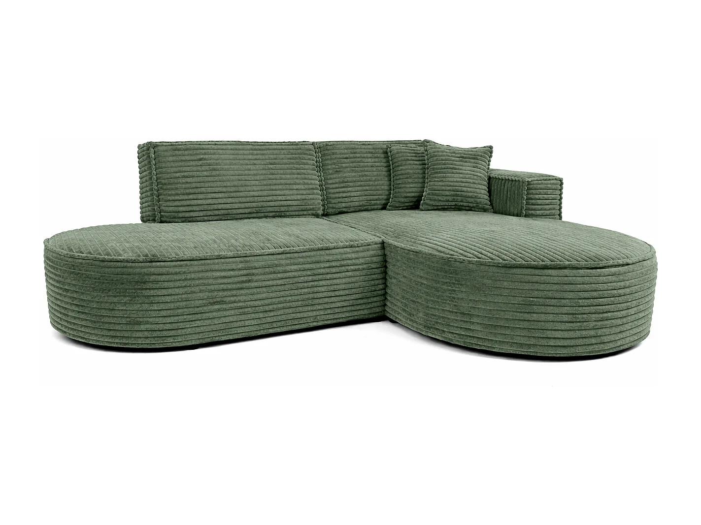 Ecksofa L-Form, Cordstoff Velo, Olive, Rechts, Modena Studio