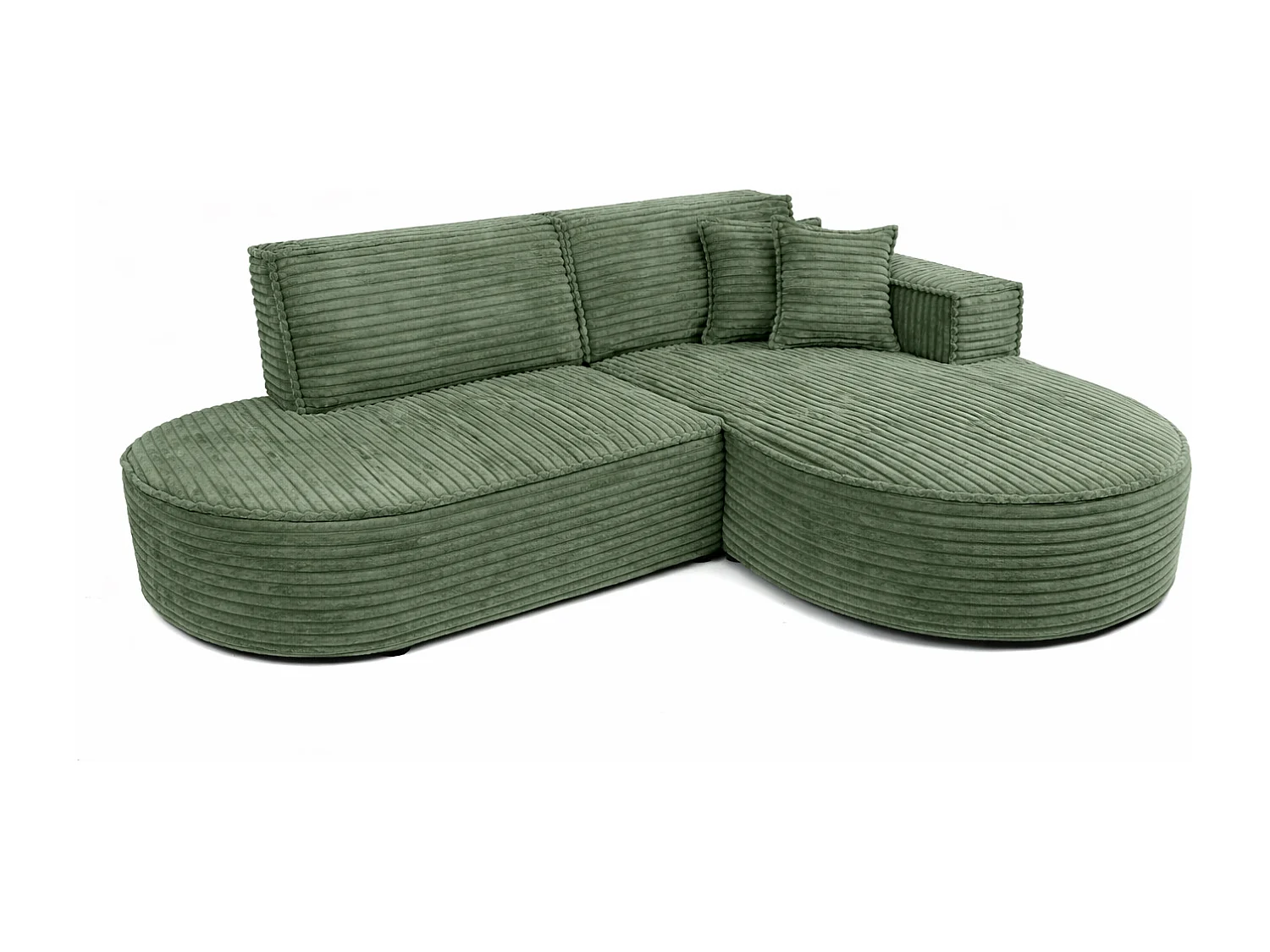 Ecksofa L-Form, Cordstoff Velo, Olive, Rechts, Modena Studio