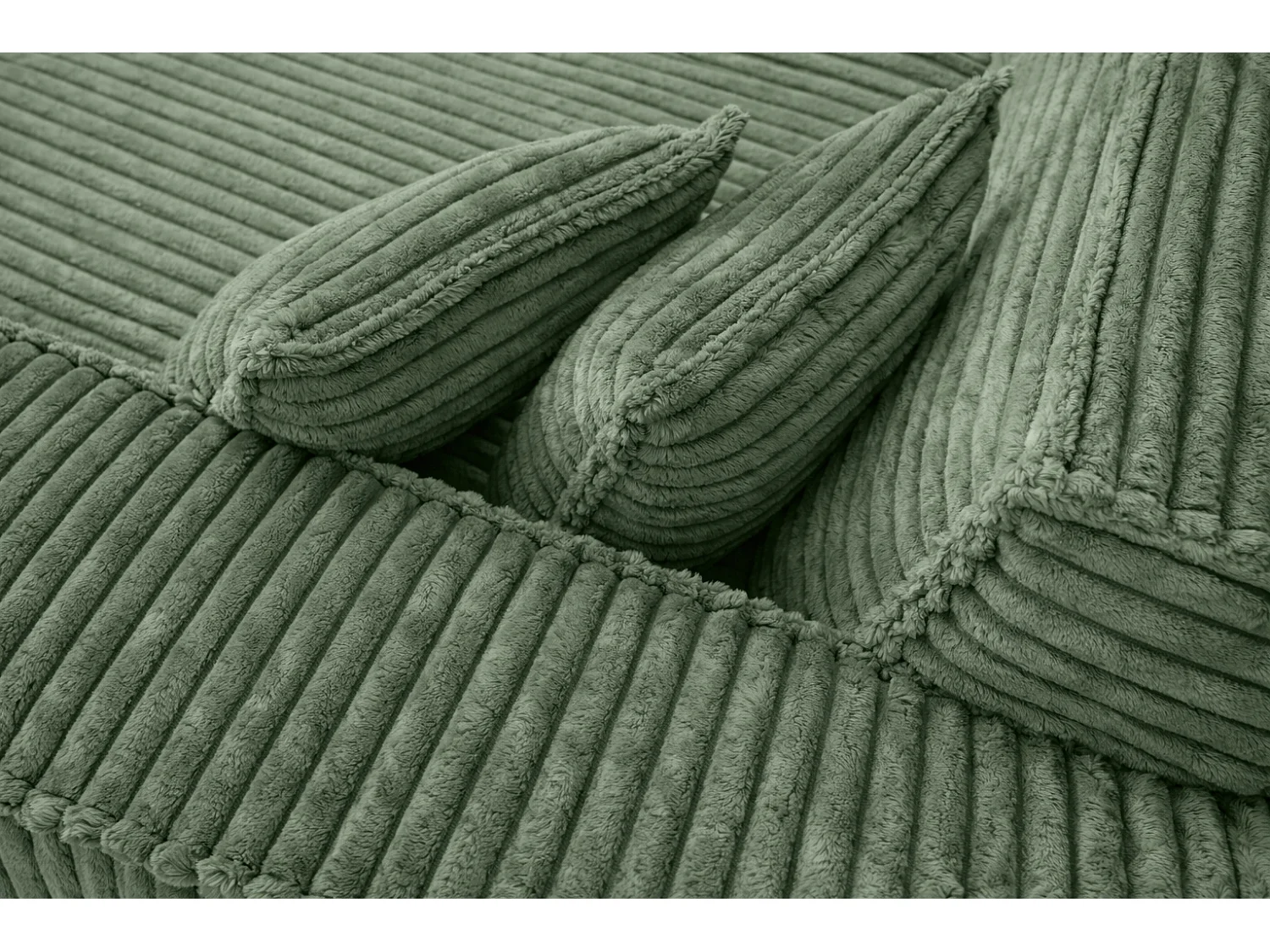 Ecksofa L-Form, Cordstoff Velo, Olive, Rechts, Modena Studio