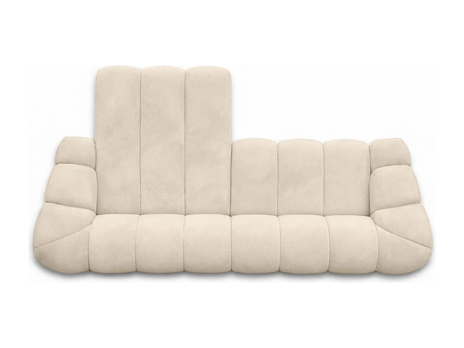 Divano angolare modulare a L, tessuto velluto Bluvel, crema, sinistra, CROISSANT L