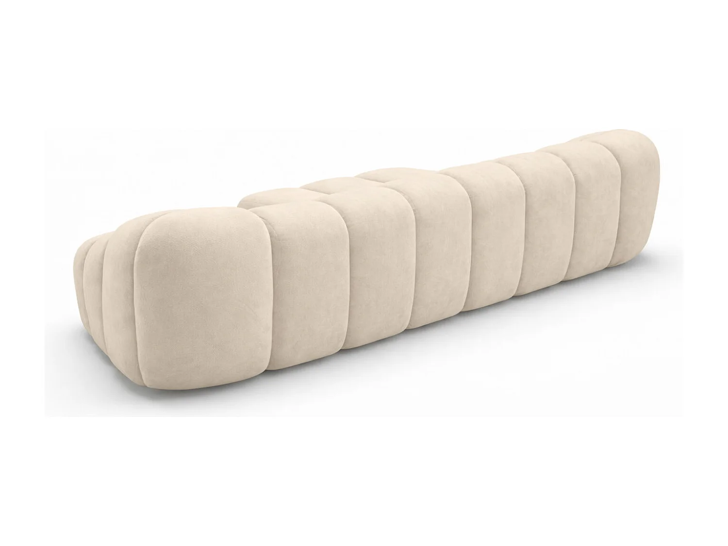 Divano angolare modulare a L, tessuto velluto Bluvel, crema, sinistra, CROISSANT L