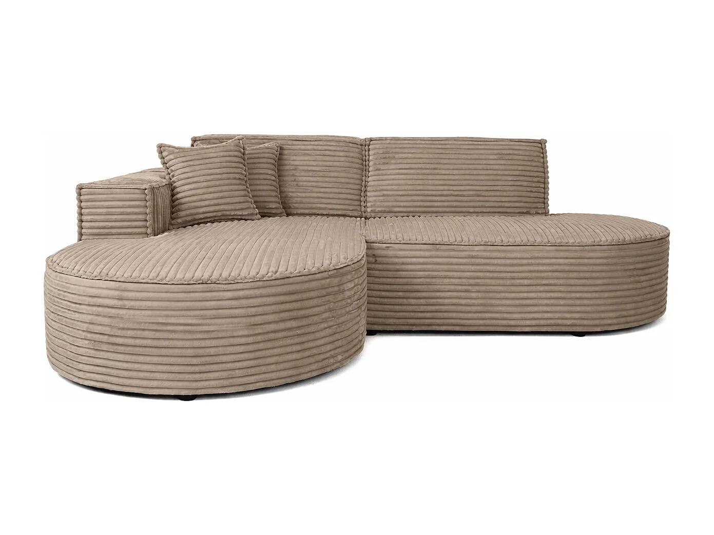 Ecksofa L-Form, Cordstoff Velo, Beige, Links, Modena Studio