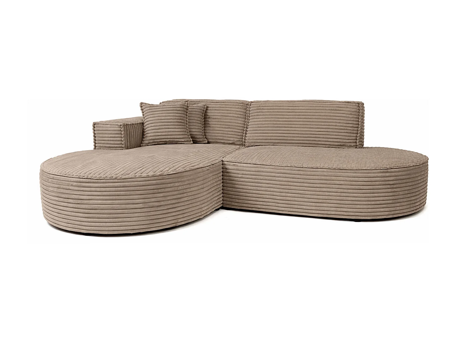 Ecksofa L-Form, Cordstoff Velo, Beige, Links, Modena Studio