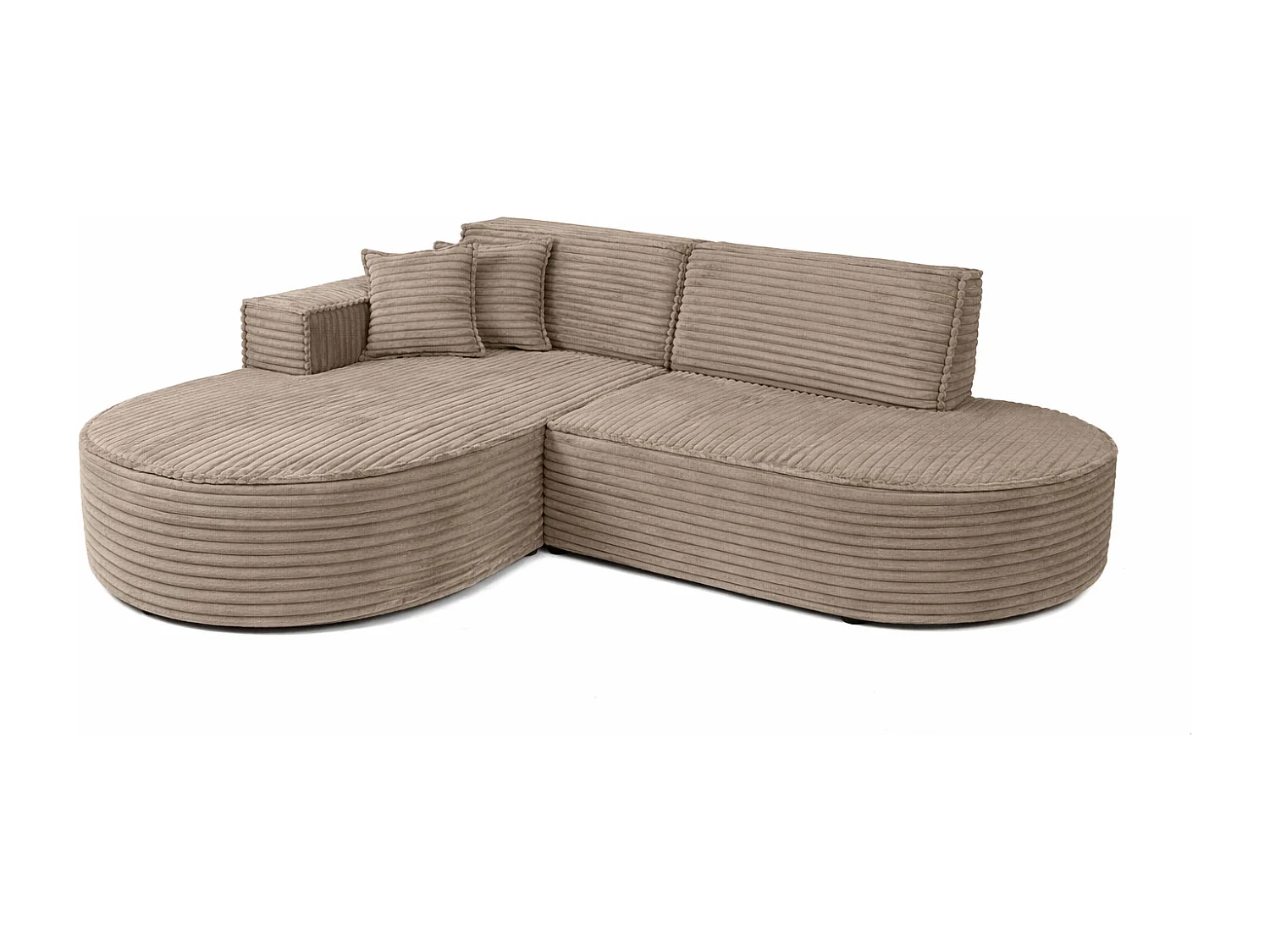 Ecksofa L-Form, Cordstoff Velo, Beige, Links, Modena Studio