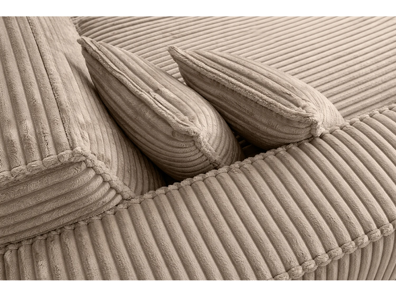 Ecksofa L-Form, Cordstoff Velo, Beige, Links, Modena Studio