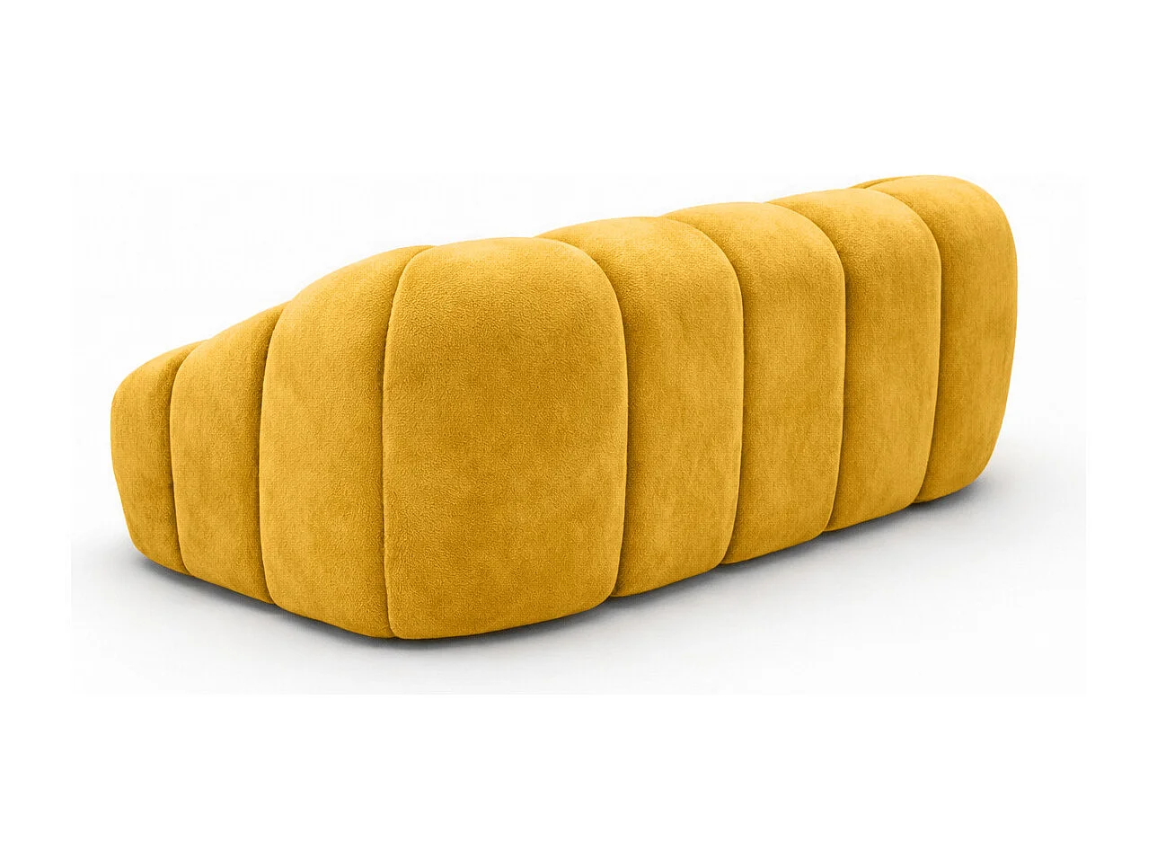 Divano modulare 2 posti, tessuto velluto Bluvel, dorato, CROISSANT