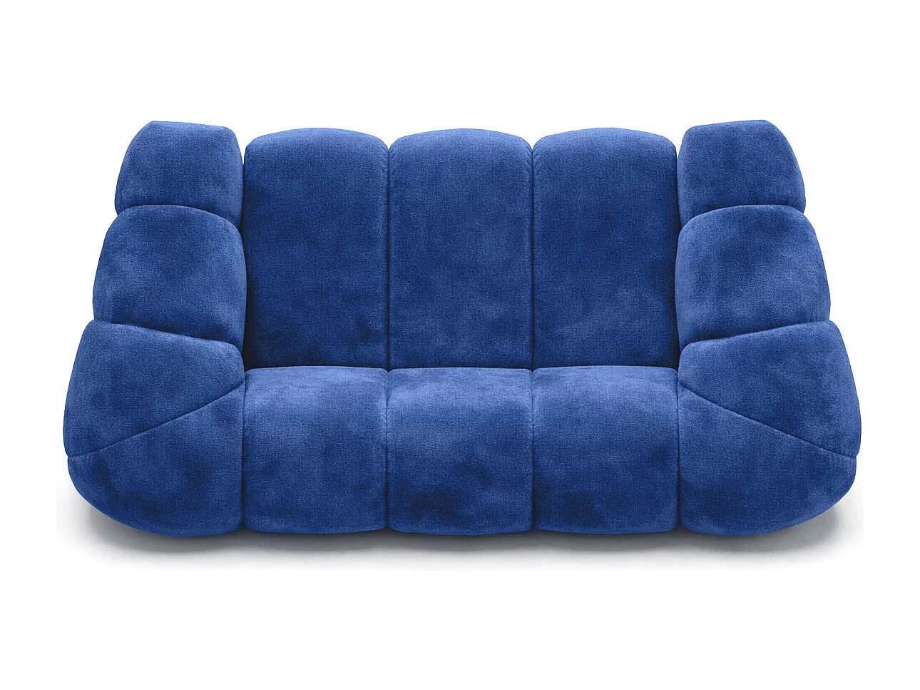 Divano modulare 2 posti, tessuto velluto Bluvel, blu inchiostro, CROISSANT