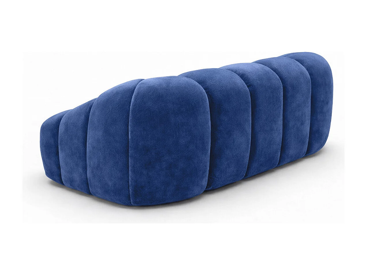 Divano modulare 2 posti, tessuto velluto Bluvel, blu inchiostro, CROISSANT