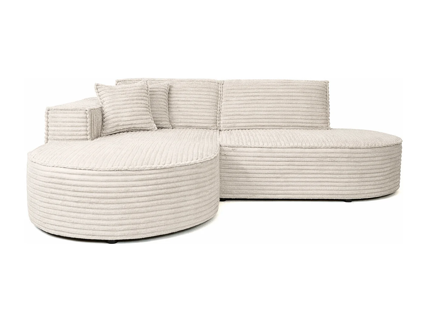 Ecksofa L-Form, Cordstoff Velo, Ecru, Links, Modena Studio