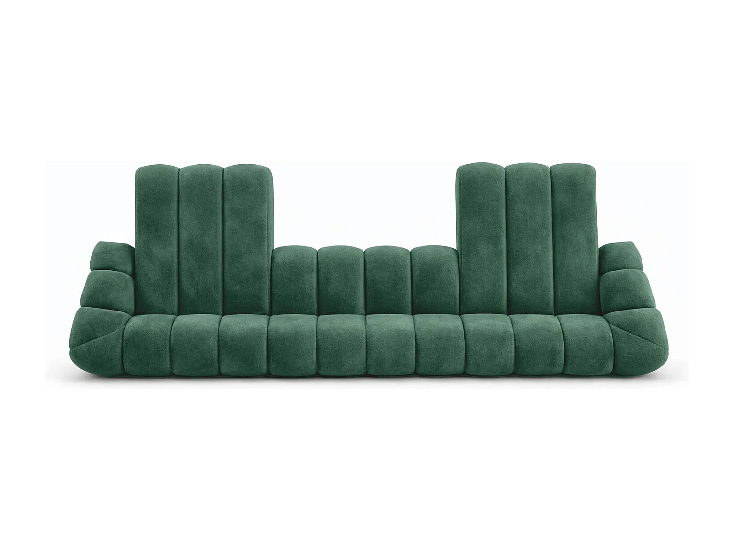 Divano angolare modulare a U, tessuto velluto Bluvel, verde, CROISSANT U XL