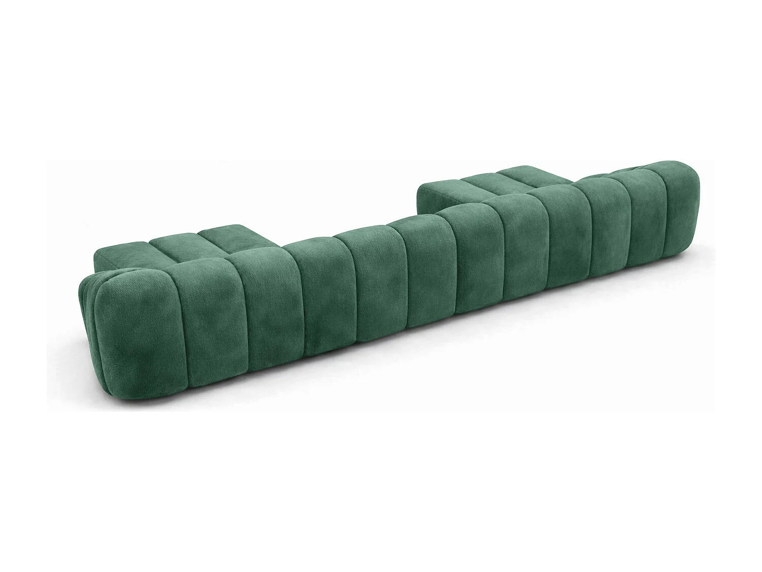 Divano angolare modulare a U, tessuto velluto Bluvel, verde, CROISSANT U XL