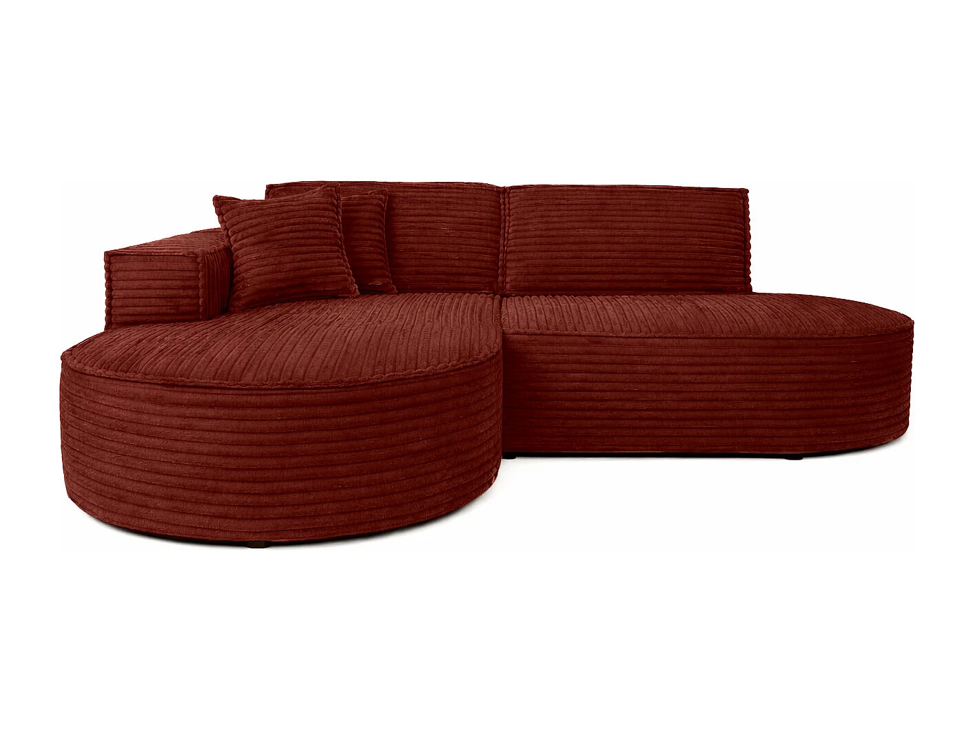 Ecksofa L-Form, Cordstoff Velo, Kupfer, Links, Modena Studio