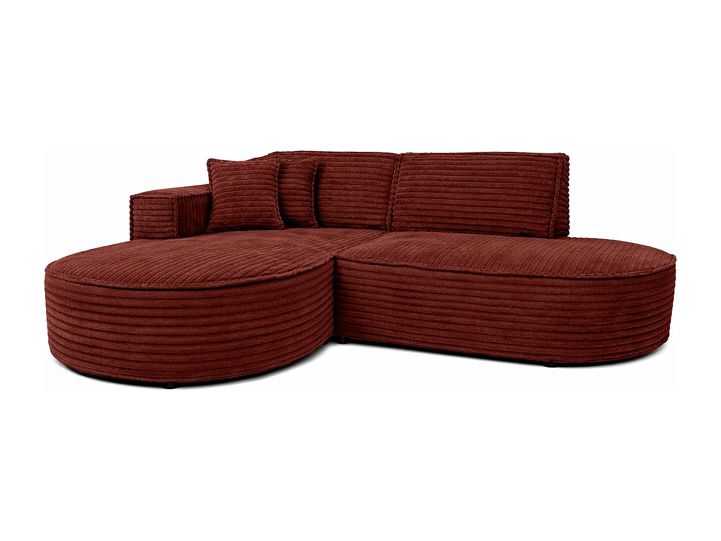 Ecksofa L-Form, Cordstoff Velo, Kupfer, Links, Modena Studio
