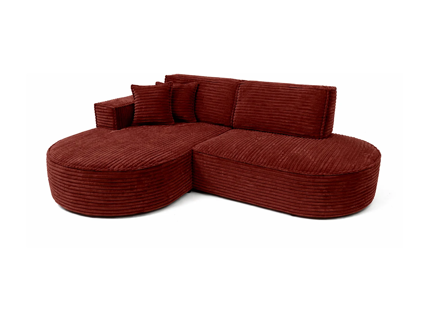 Ecksofa L-Form, Cordstoff Velo, Kupfer, Links, Modena Studio
