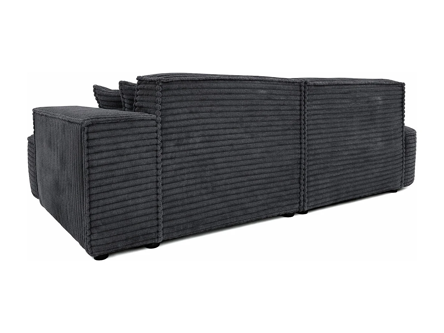 Ecksofa L-Form, Cordstoff Velo, Dunkelgrau, Rechts, Modena Studio