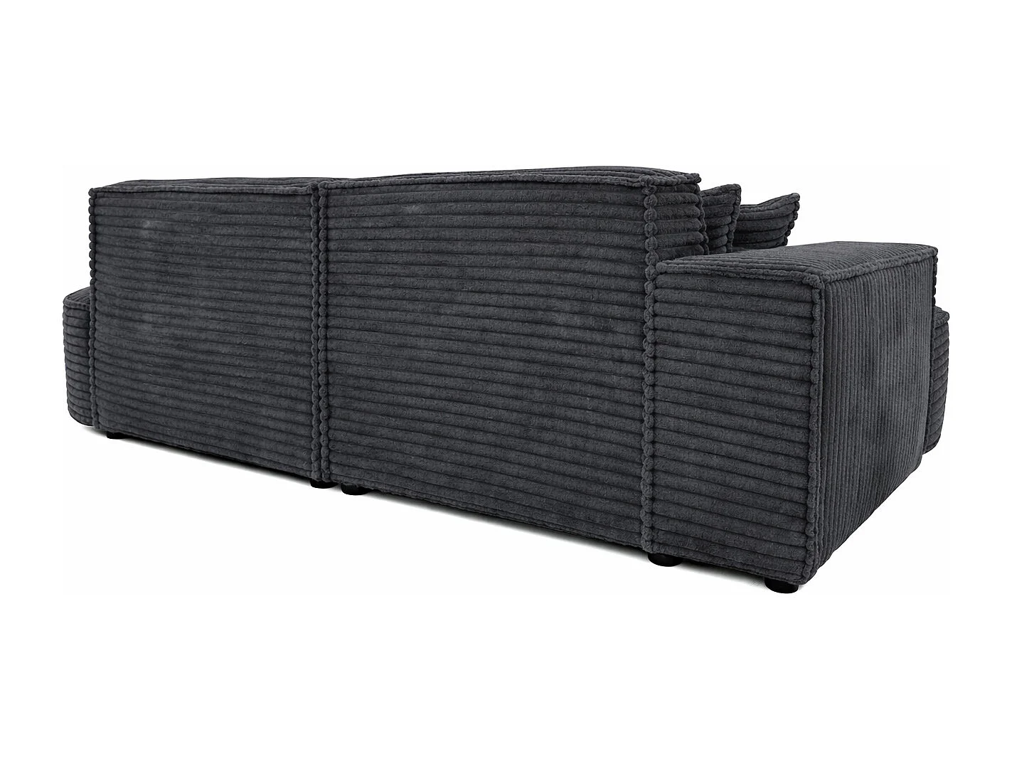 Ecksofa L-Form, Cordstoff Velo, Dunkelgrau, Links, Modena Studio