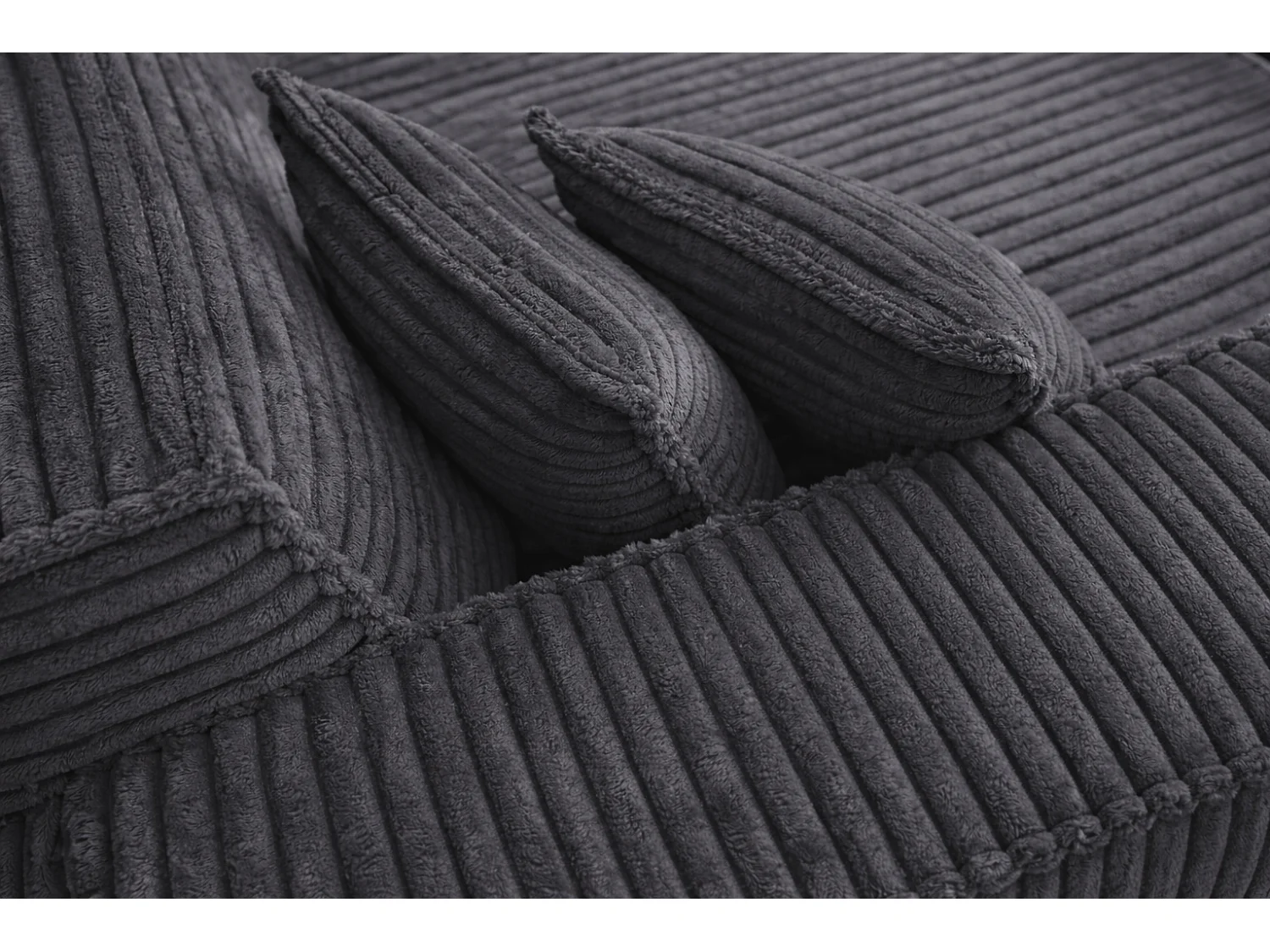 Ecksofa L-Form, Cordstoff Velo, Dunkelgrau, Links, Modena Studio