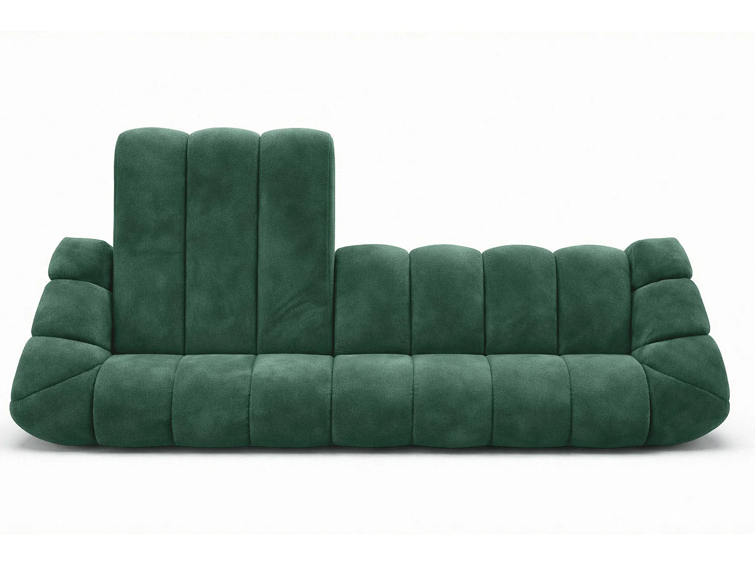 Divano angolare modulare a L, tessuto velluto Bluvel, verde, sinistra, CROISSANT XL