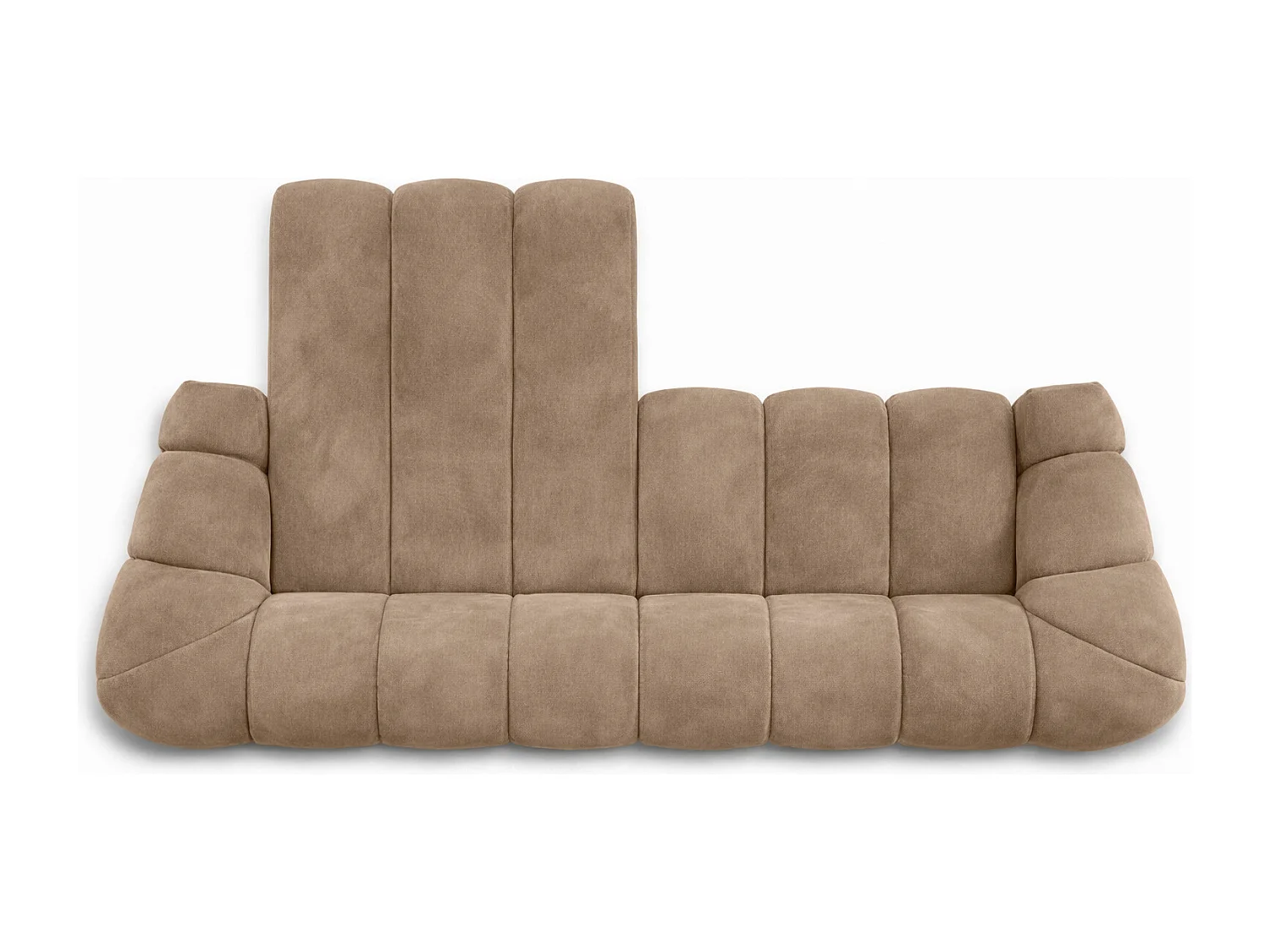 Divano angolare modulare a L, tessuto velluto Bluvel, latte, sinistra, CROISSANT L