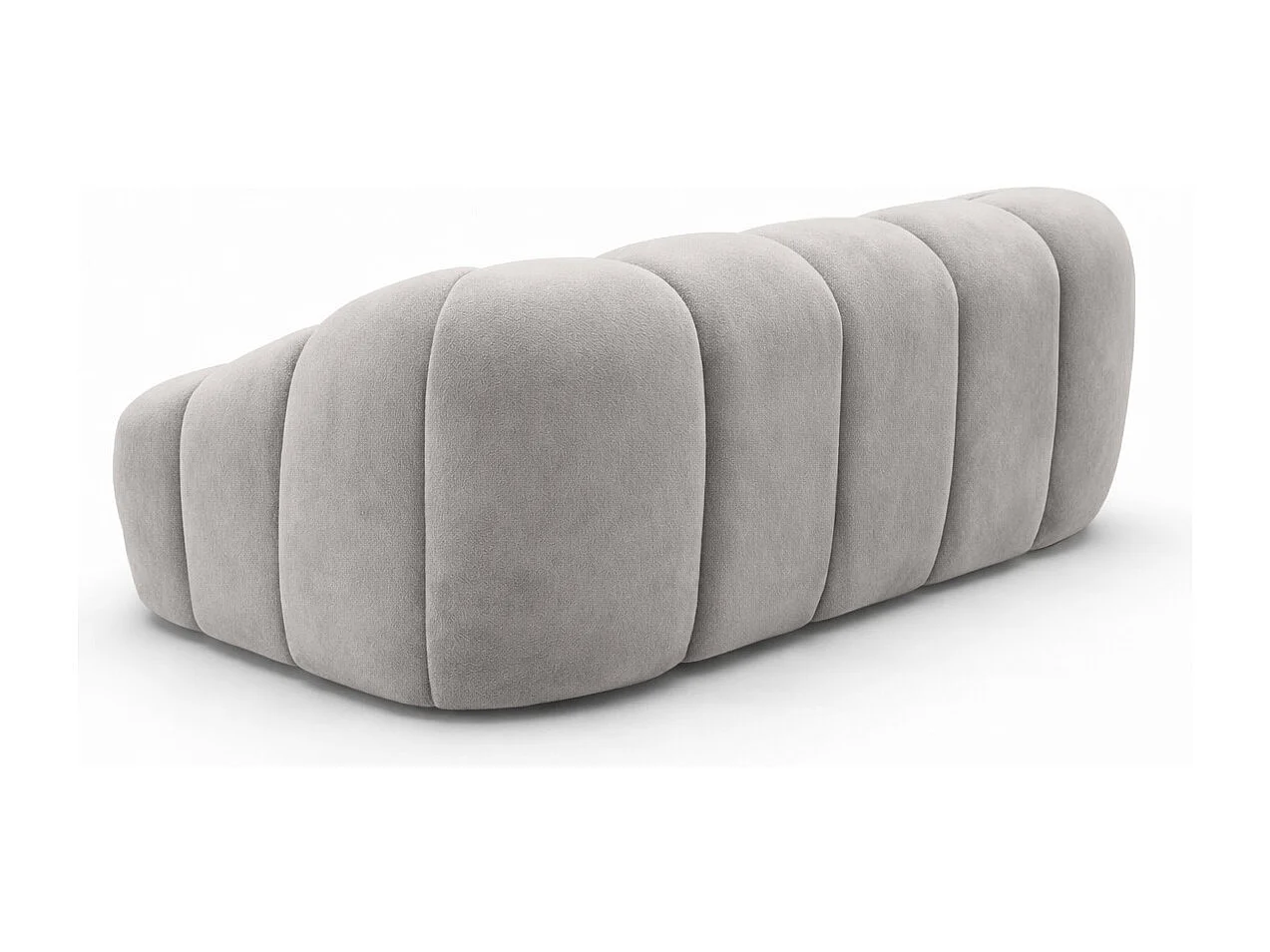 Divano modulare 2 posti, tessuto velluto Bluvel, grigio, CROISSANT