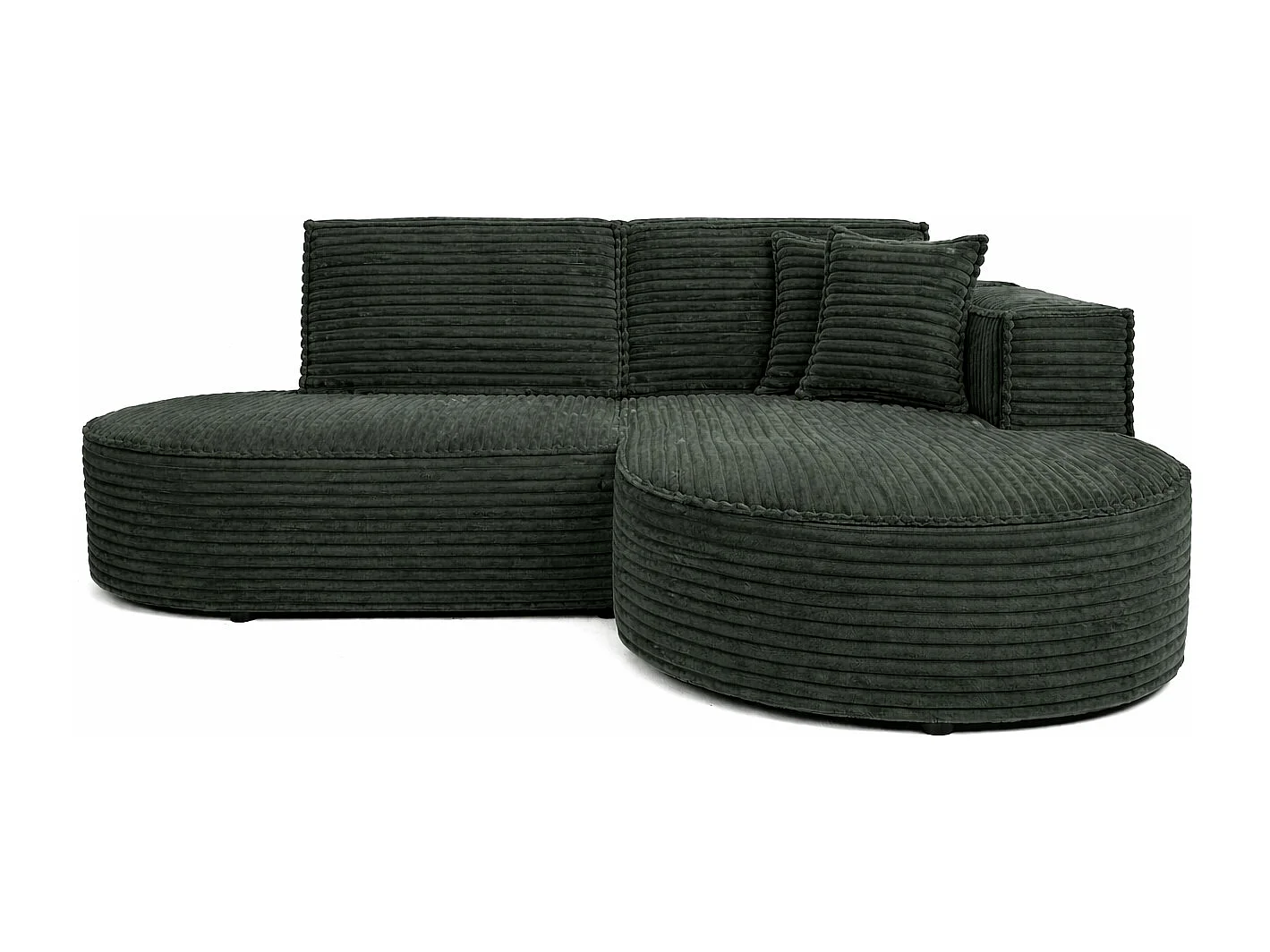 Ecksofa L-Form, Cordstoff Velo, Grün, Rechts, Modena Studio