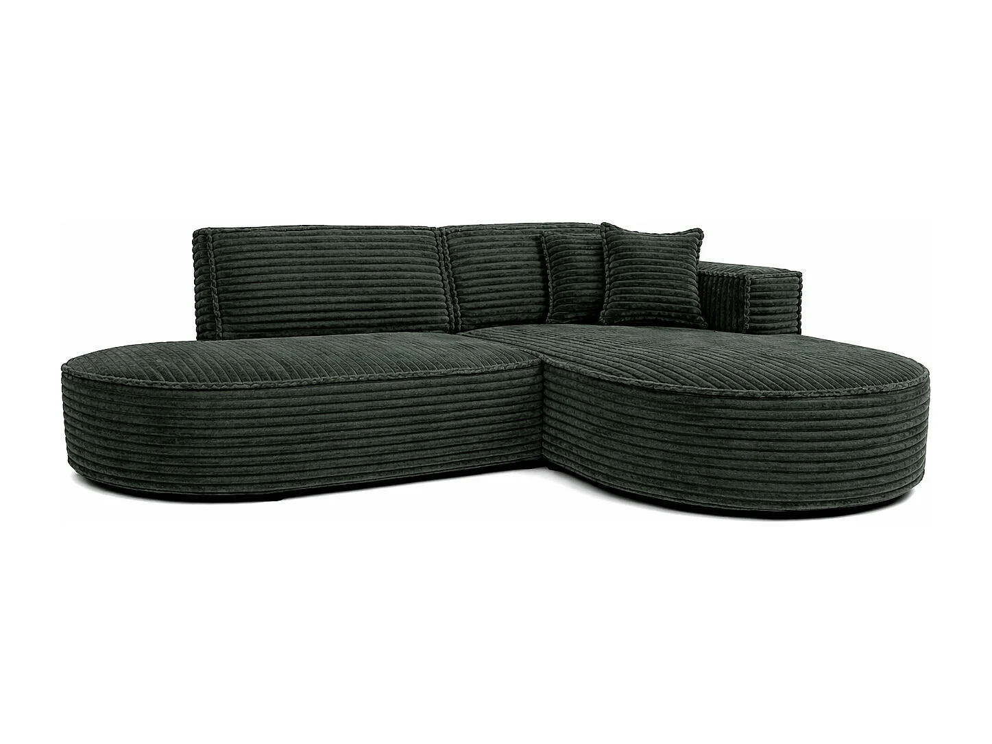 Ecksofa L-Form, Cordstoff Velo, Grün, Rechts, Modena Studio