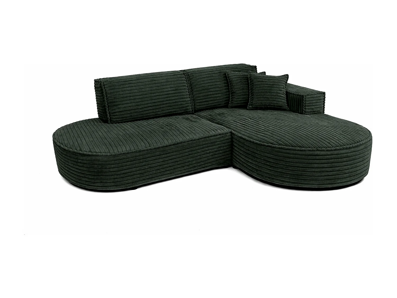 Ecksofa L-Form, Cordstoff Velo, Grün, Rechts, Modena Studio