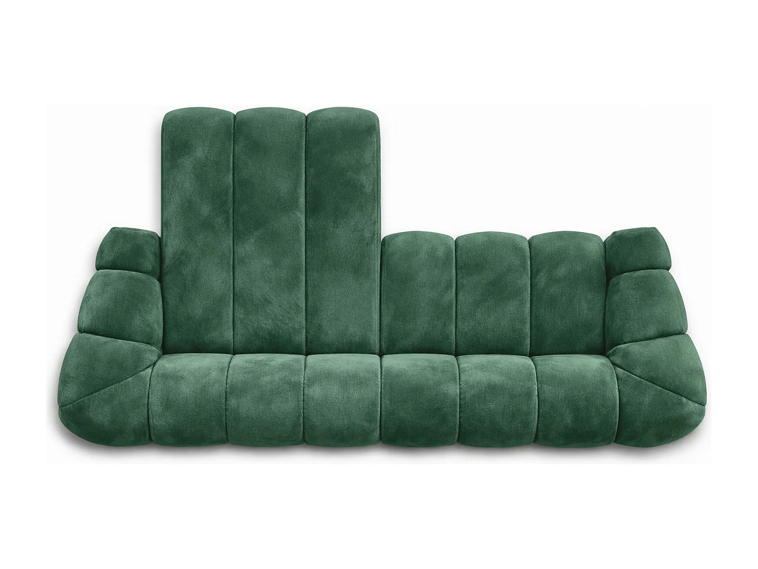 Divano angolare modulare a L, tessuto velluto Bluvel, verde, sinistra, CROISSANT L