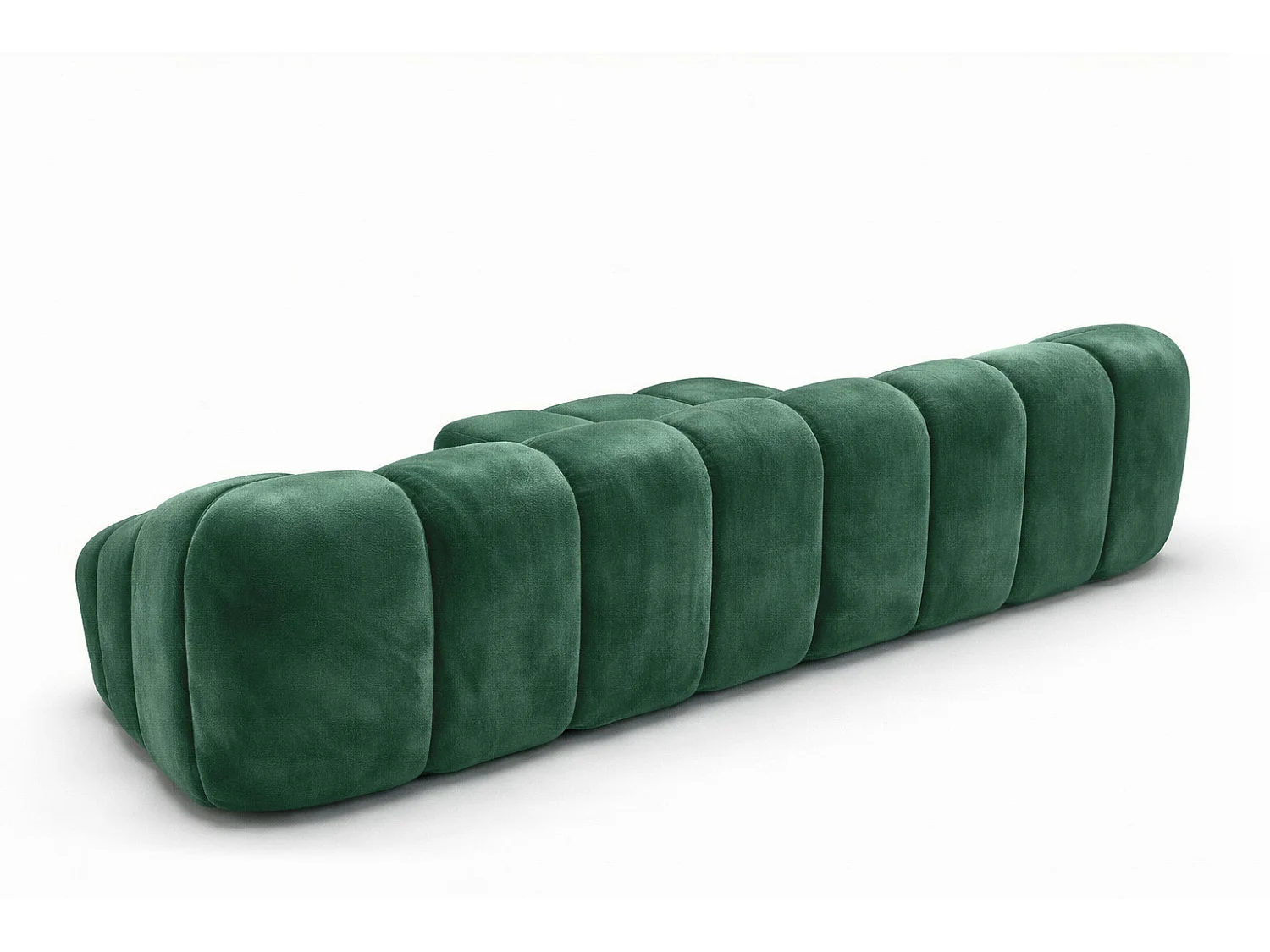 Divano angolare modulare a L, tessuto velluto Bluvel, verde, sinistra, CROISSANT L