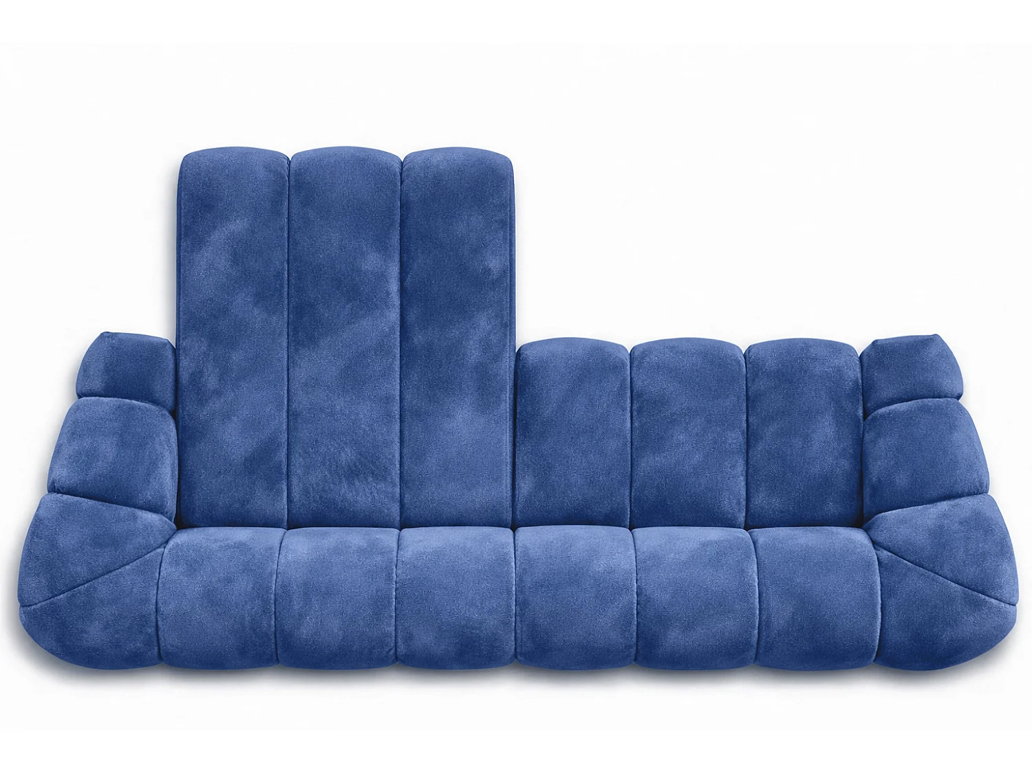 Divano angolare modulare a L, tessuto velluto Bluvel, blu inchiostro, sinistra, CROISSANT L