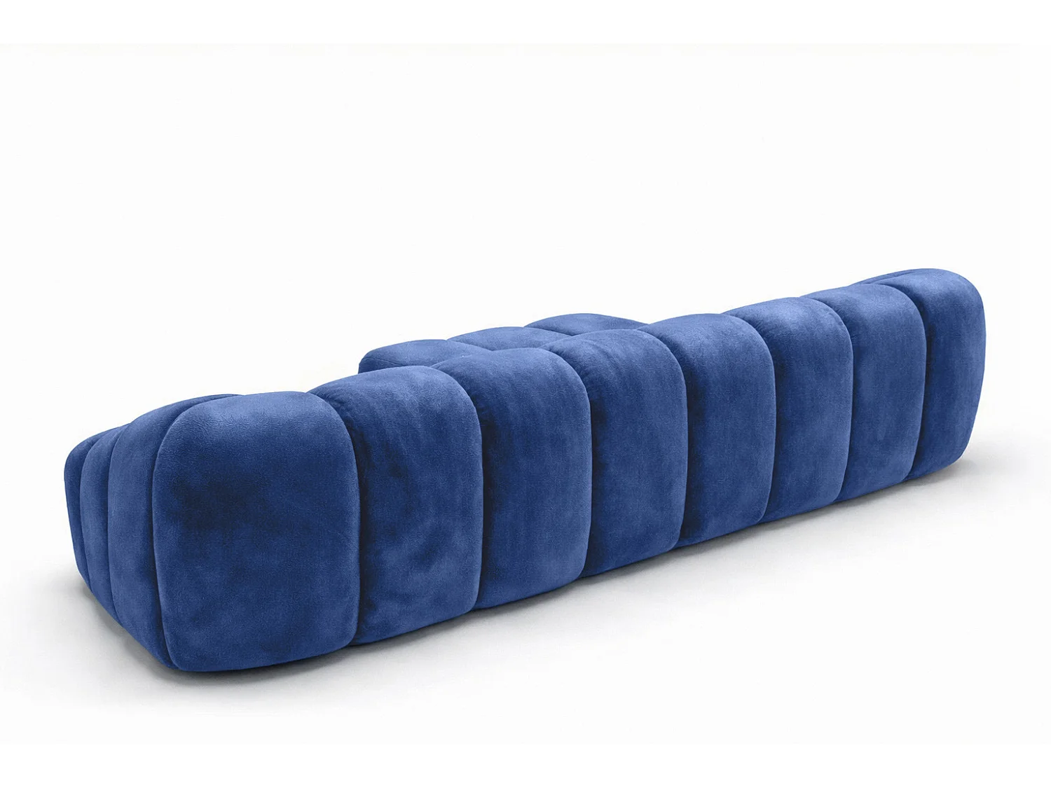 Divano angolare modulare a L, tessuto velluto Bluvel, blu inchiostro, sinistra, CROISSANT L