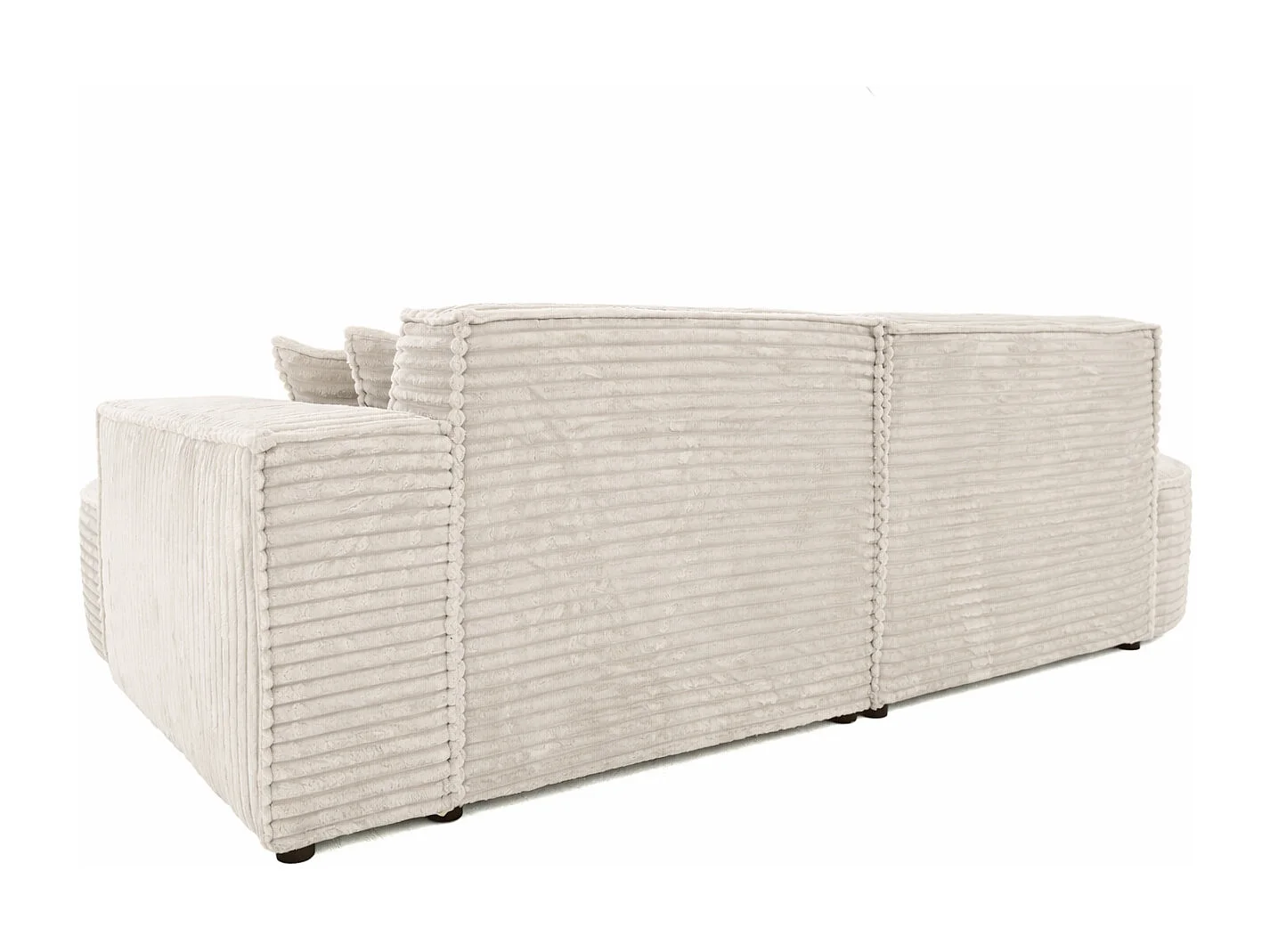 Ecksofa L-Form, Cordstoff Velo, Ecru, Rechts, Modena Studio