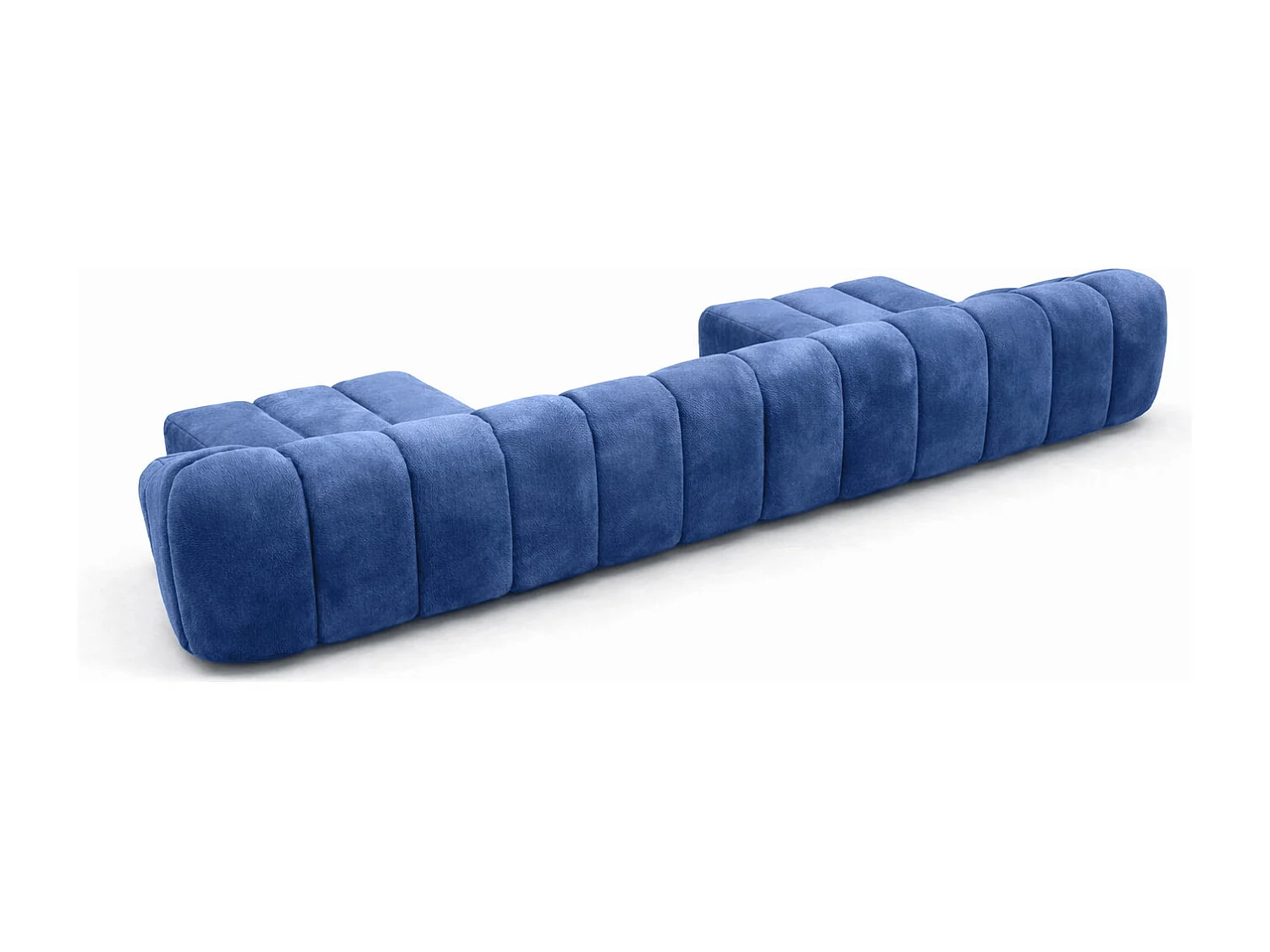 Divano angolare modulare a U, tessuto velluto Bluvel, blu inchiostro, CROISSANT U XL